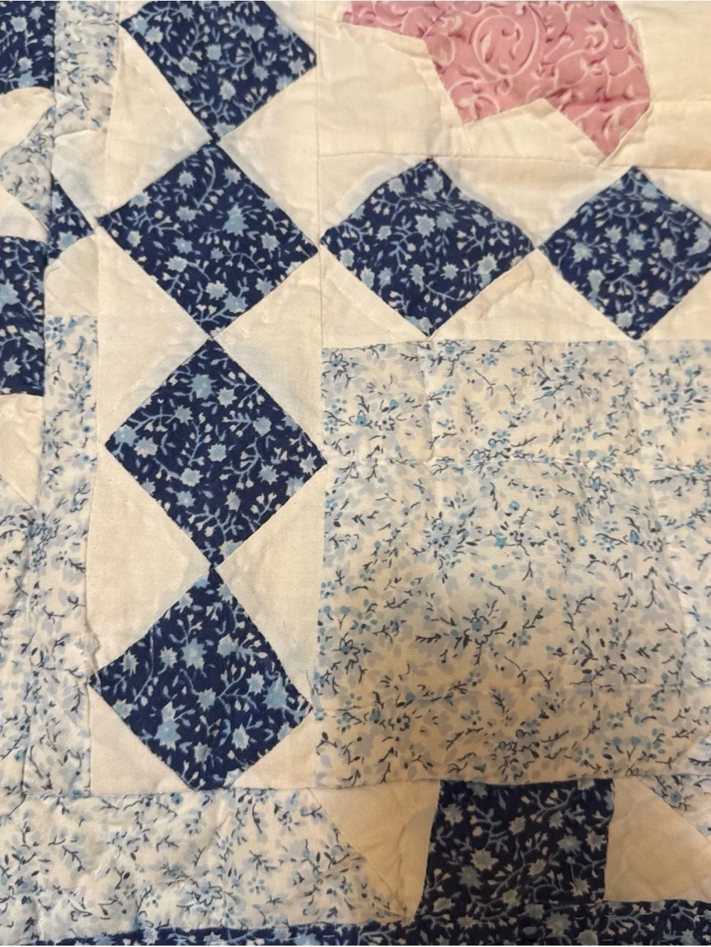 Vintage quilt pillowcase